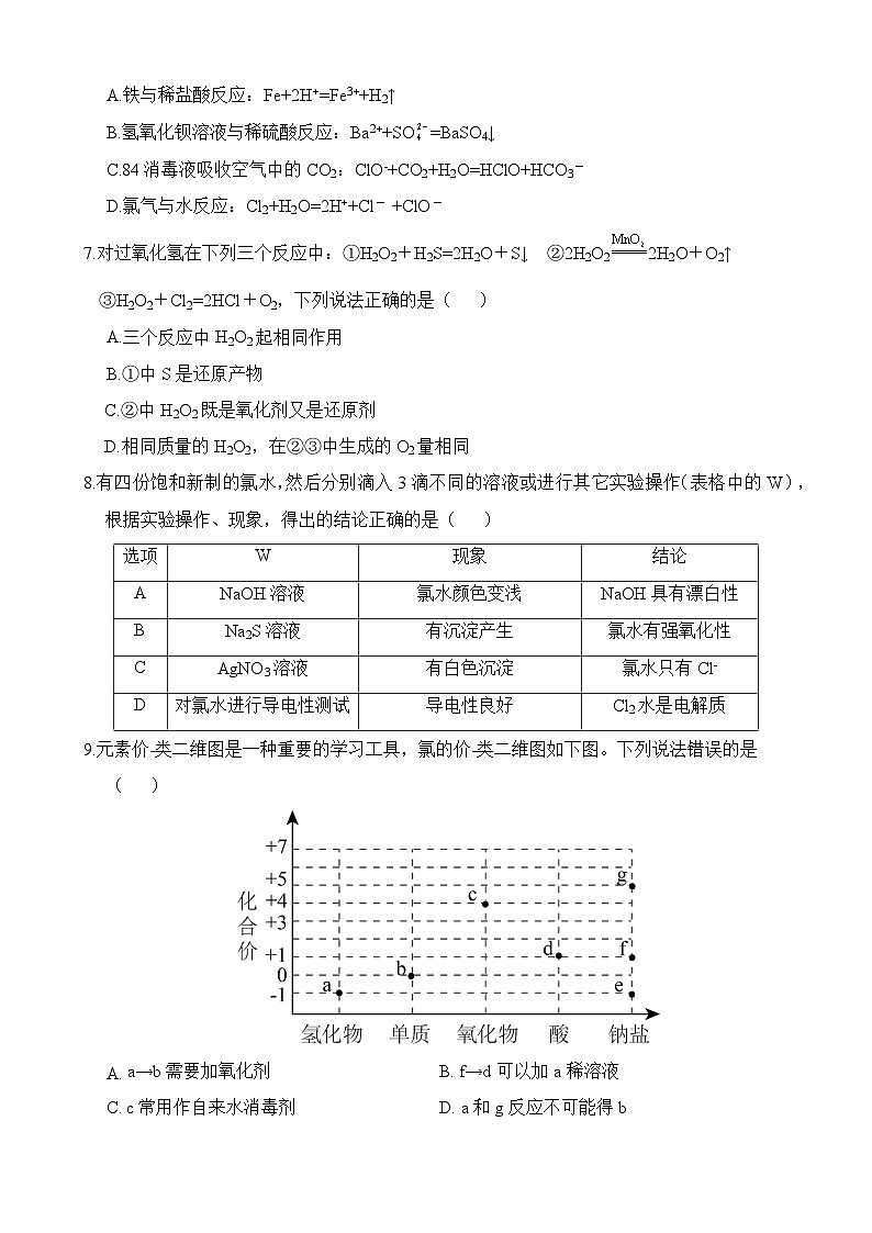 广东省高州中学2023-2024学年高一上学期期中考试化学试题第2页