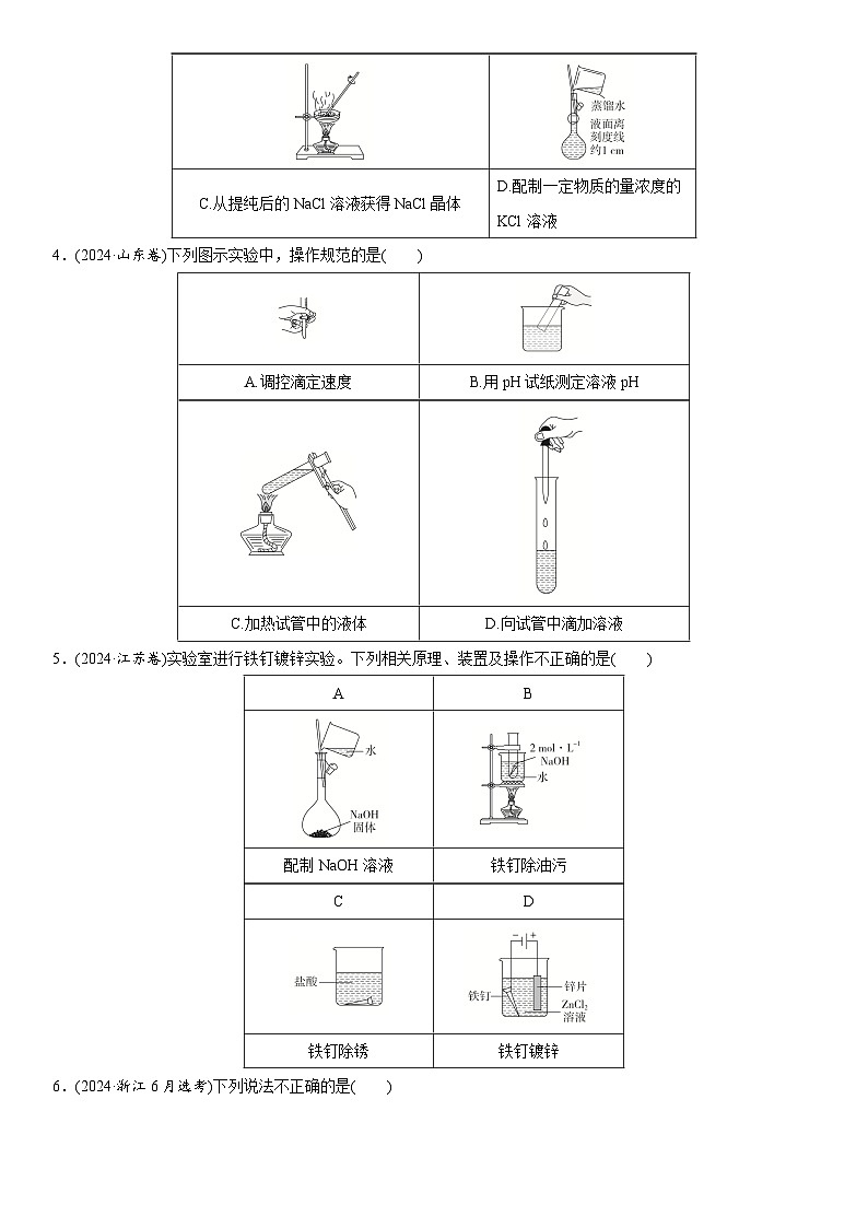 2025年高中化学二轮专题题型复习 题型12 实验仪器的选用与基本操作试卷第2页