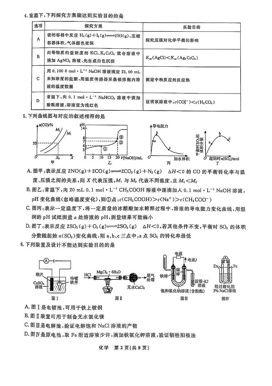 2025辽宁省名校联盟高二下学期3月月考试题化学PDF版含解析第2页