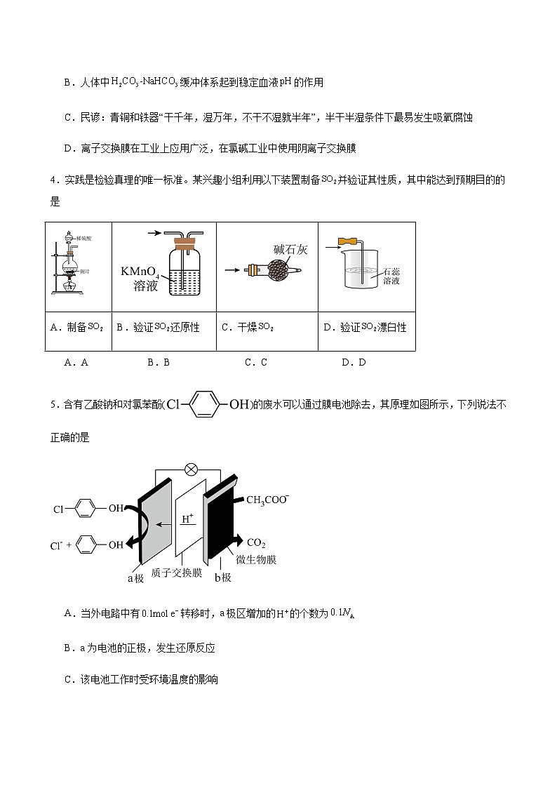 四川省资阳市安岳中学2025届高三下学期二模化学试题（含答案）第2页