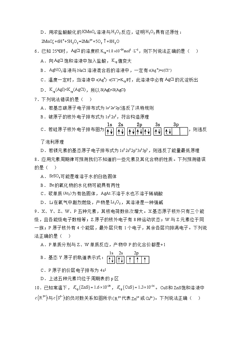 山东省菏泽市鄄城县2024-2025学年高二上册12月月考化学学情检测试题（附答案）第2页