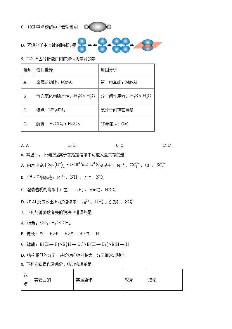 河南省信阳高级中学2024-2025学年高二下学期开学考试 化学试题（原卷版+解析版）第2页