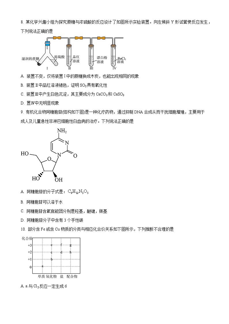 广东省深圳市高级中学2024-2025学年高三下学期开学考试 化学试题（原卷版+解析版）第3页