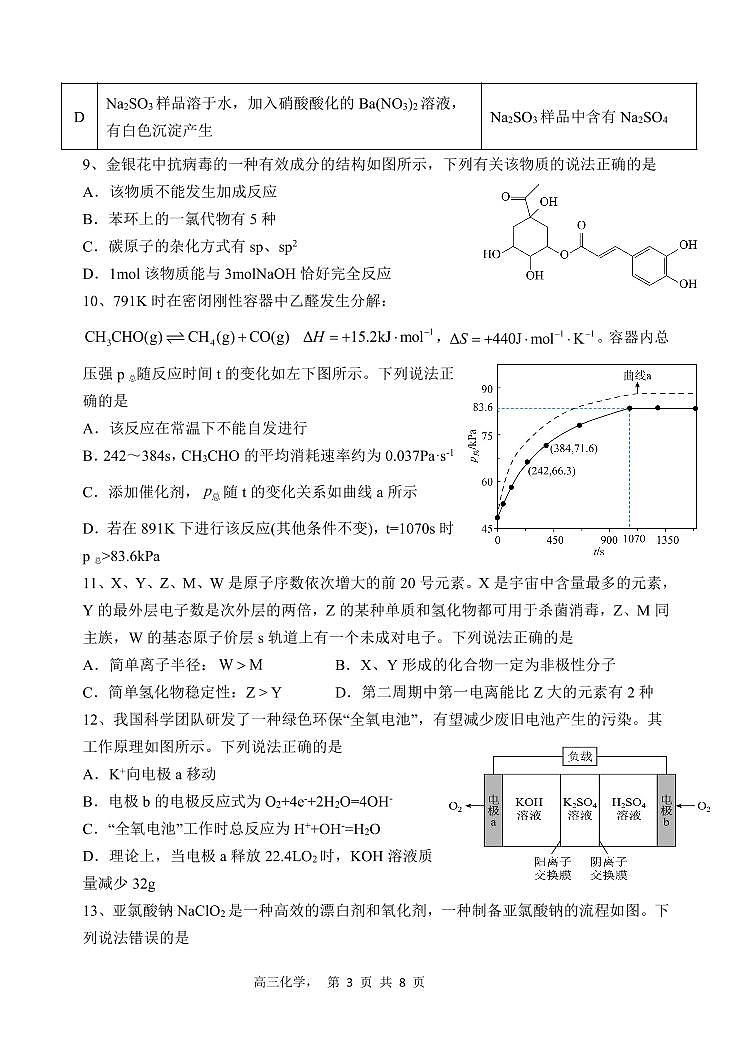 辽宁省七校协作体2024-2025学年度（下）3月高三月考 化学试卷（含答案）第3页