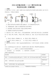 2024北京重点校高一（上）期中真题化学汇编：钠及其化合物（非解答题）