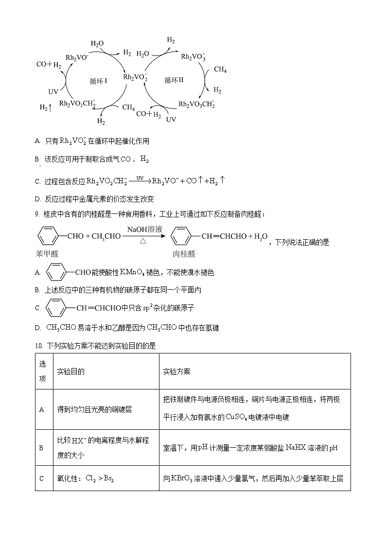 黑龙江省齐齐哈尔市2025届高三下学期一模化学试题（原卷版）第3页