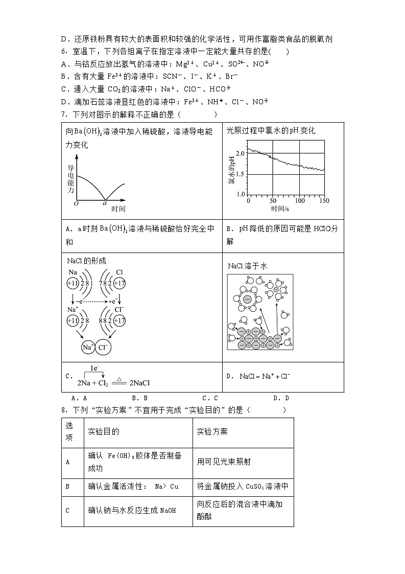 山西省太原市某校2024-2025学年高一下学期开学考试化学试题第2页