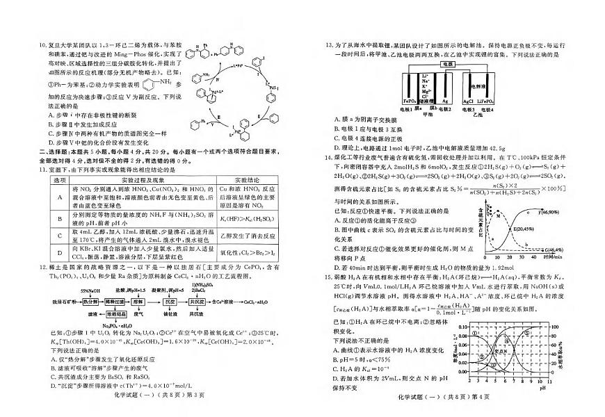 化学丨山东省聊城市2025届高三下学期3月学业水平等级考试模拟卷（一）（聊城一模）化学试卷及答案第2页