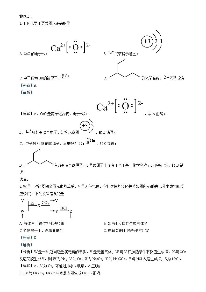 2025年1月河南省普通高等学校招生考试适应性测试（八省联考）化学试题Word版含解析第2页