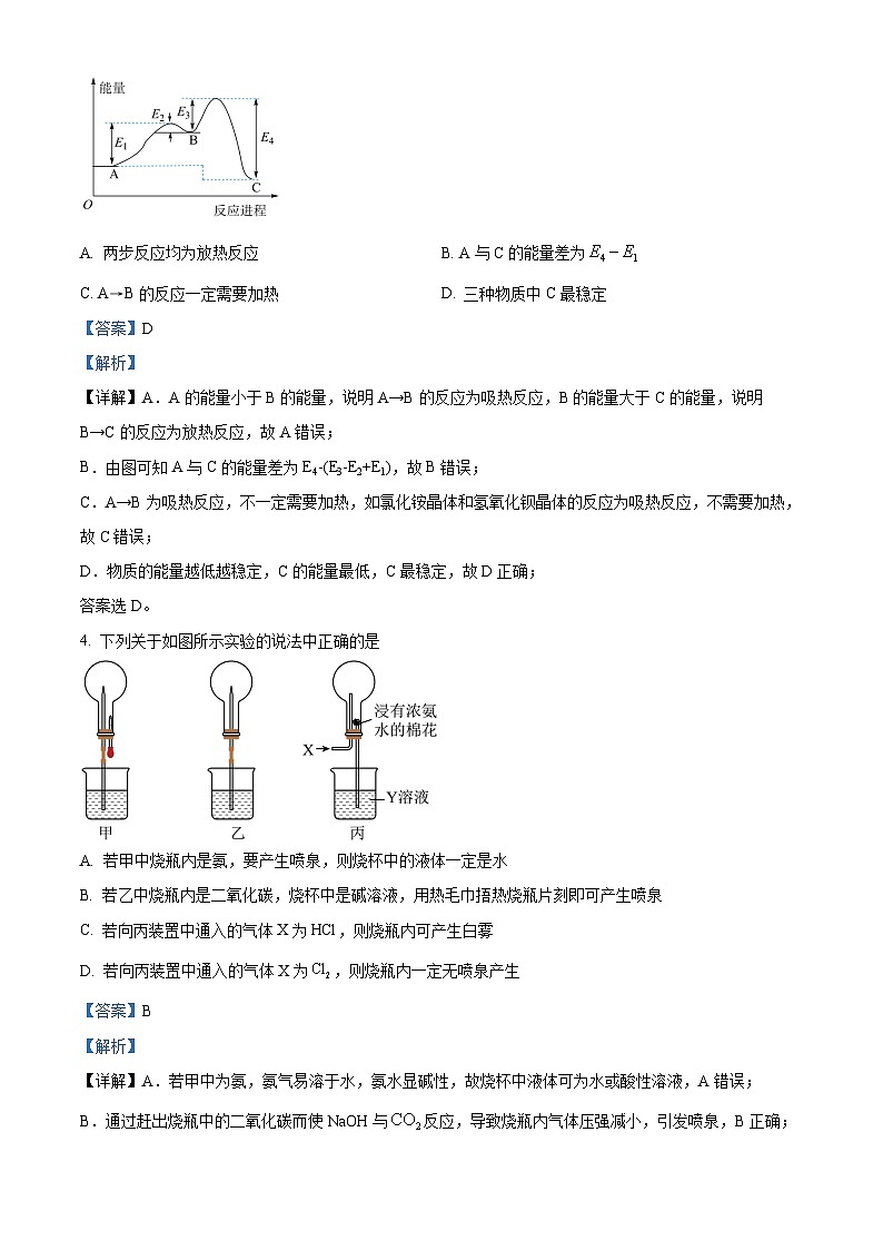 河北省保定市唐县第一中学2024-2025学年高一下学期3月月考化学试题 Word版含解析第3页