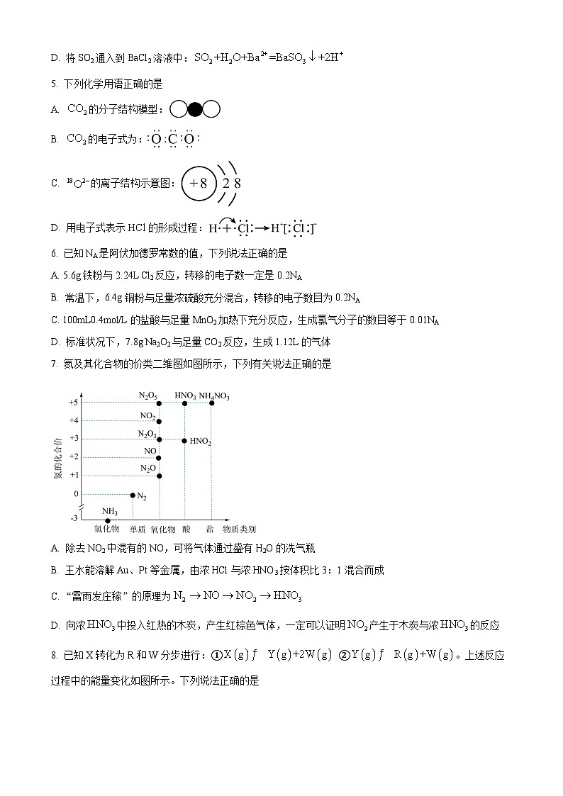 湖北省荆州市沙市中学2024-2025学年高一下学期3月月考化学试题（原卷版）第2页