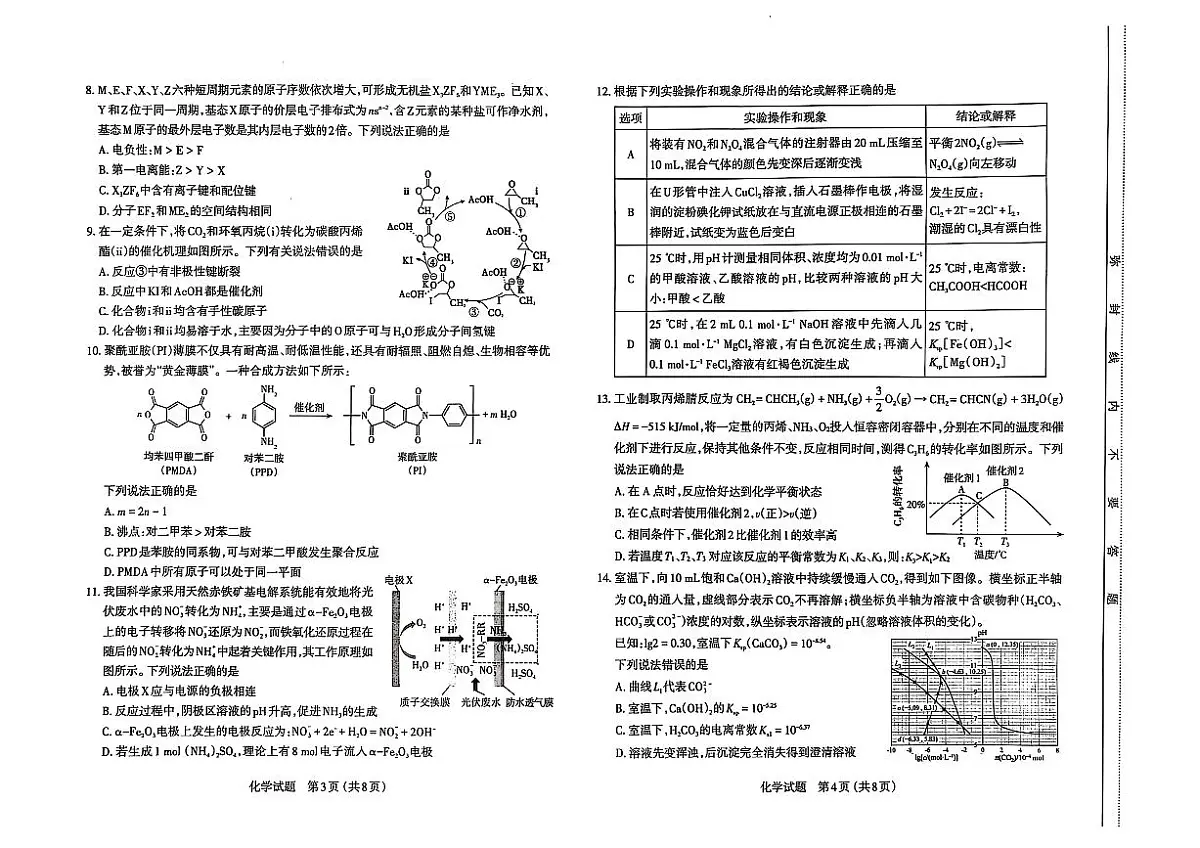 太原高三一模～化学试题第2页