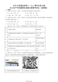 2024北京重点校高一(上)期中真题化学汇编:化工生产中的重要非金属元素章节综合(选择题)