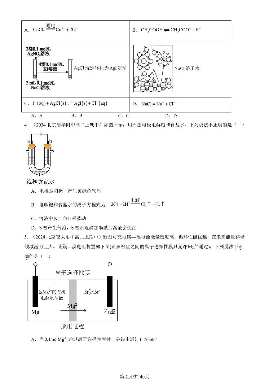 2024北京重点校高二（上）期中真题化学汇编：电解池第2页