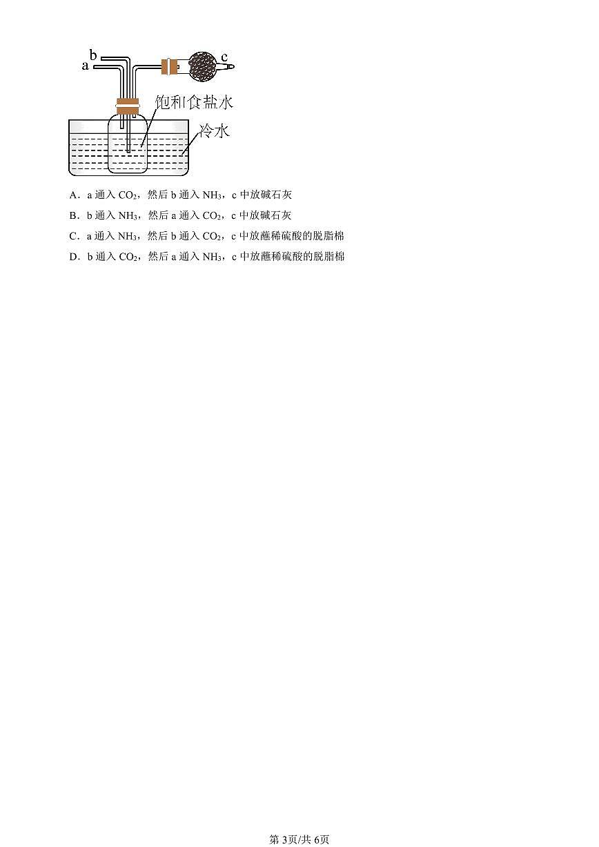 2022-2024北京重点校高三（上）期中真题化学汇编：钠及其化合物第3页