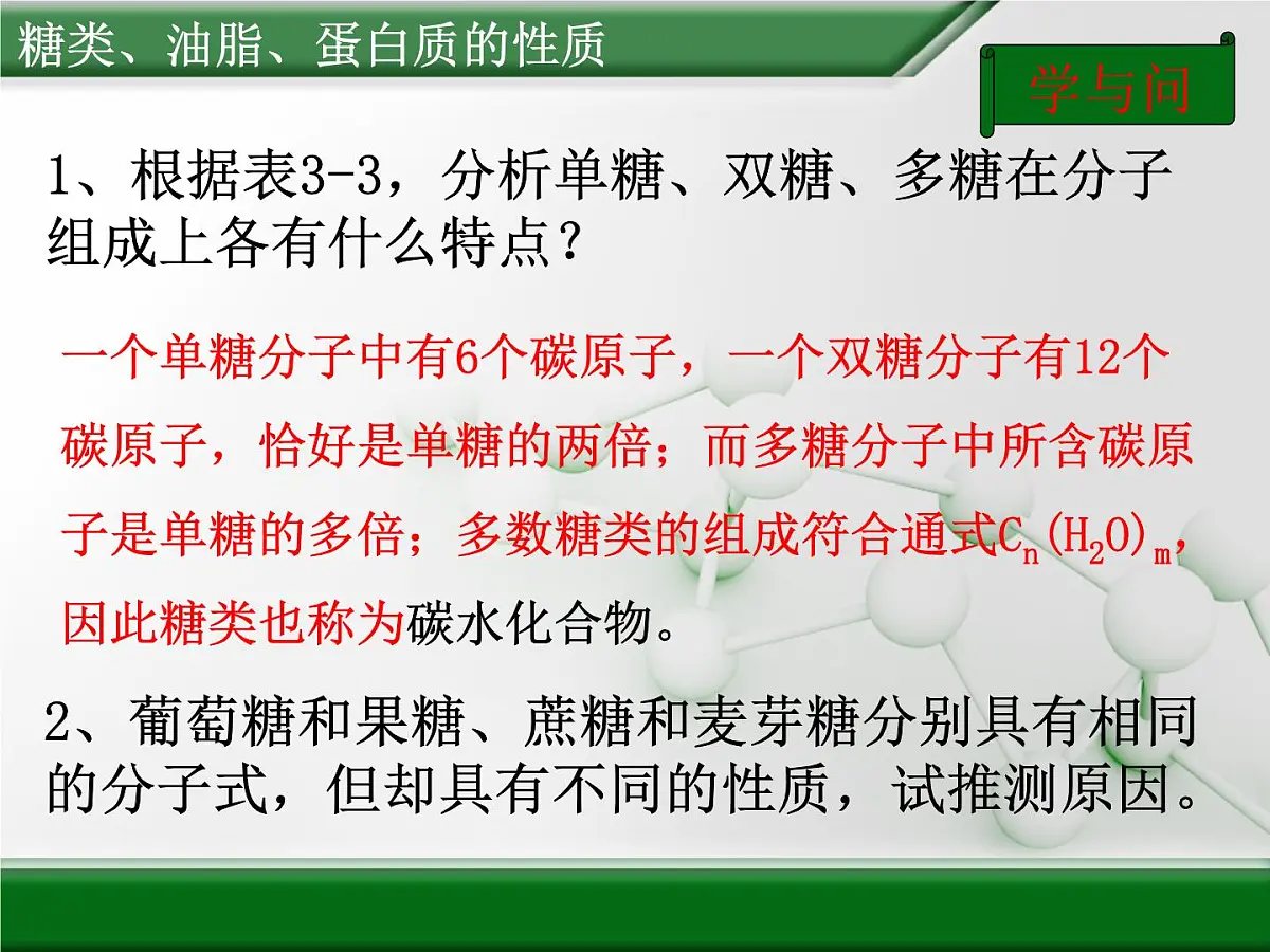 人教版(新课标) 高中化学 必修2 3-4-1《糖类、油脂、蛋白质的性质》课件第6页
