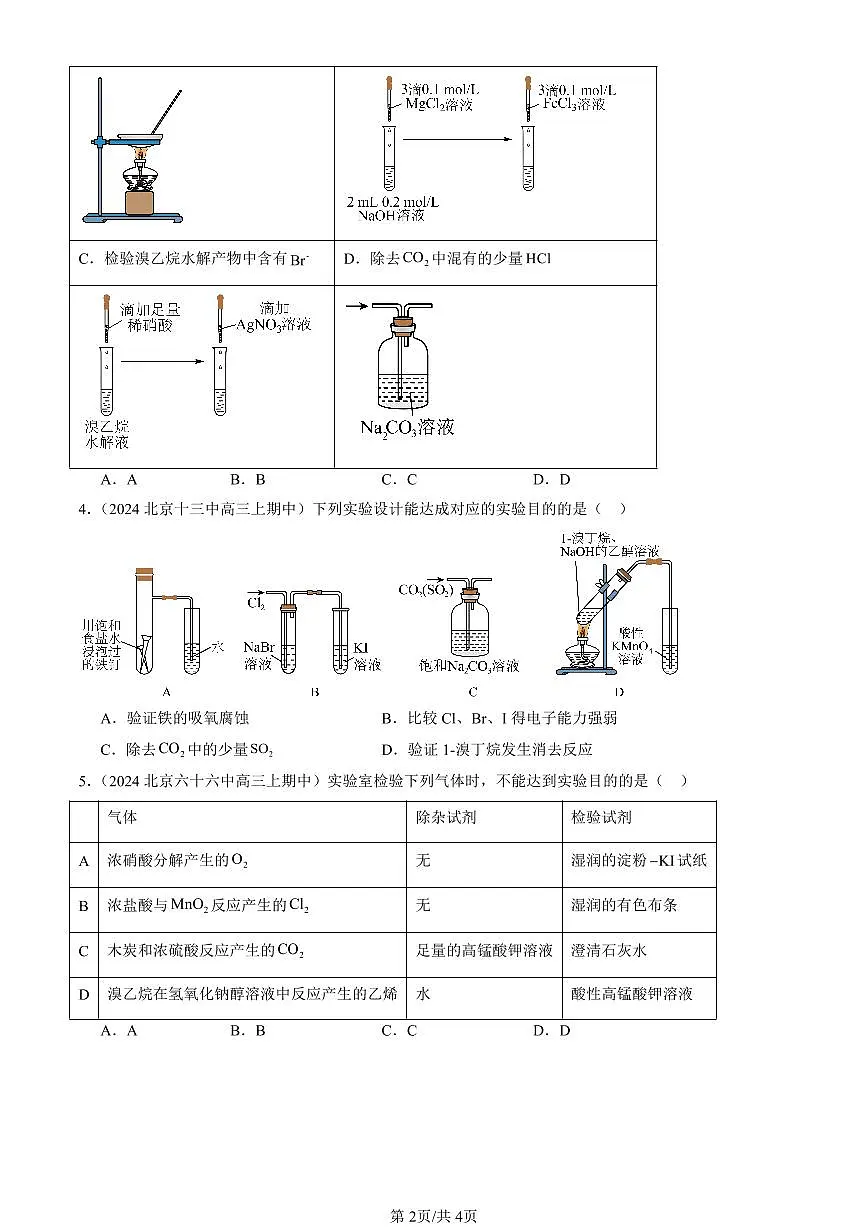 2024北京重点校高三（上）期中真题化学汇编：卤代烃第2页