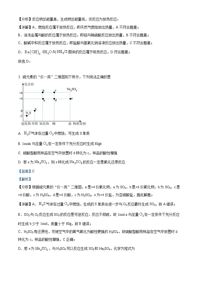 甘肃省张掖市民乐县第一中学2024-2025学年高一下学期3月月考 化学试卷第2页