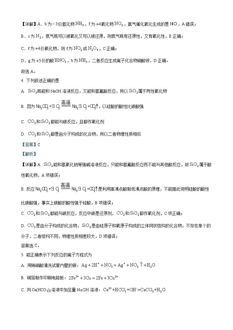 江西省南昌中学三经路校区2024-2025学年高一下学期3月月考 化学试题（含解析）第3页