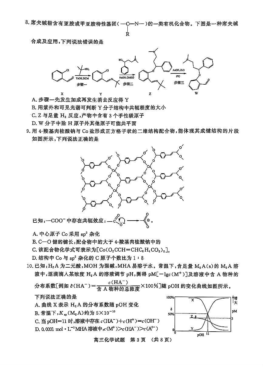 2025年3月济南市高三模拟考试化学第3页