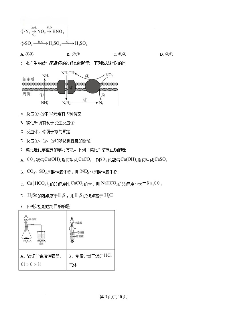 湖北省部分名校2024-2025学年高一下学期3月联考化学试卷（原卷版）第3页