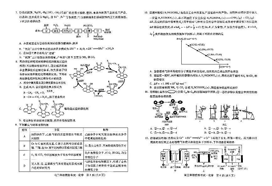 2024届河北省部分学校高三三模试卷-化学（含答案）第2页