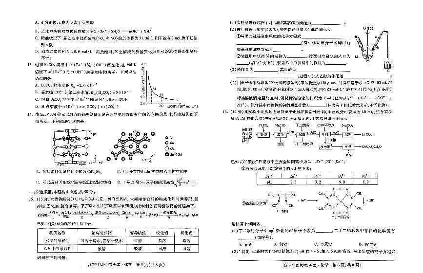 2024届河北省部分学校高三三模试卷-化学（含答案）第3页