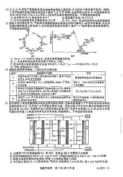 2024届河北省联考高三下学期3月月考试卷-化学（含答案）第3页