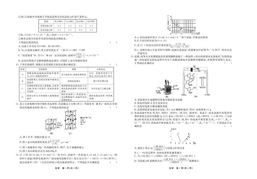 河北省衡水同卷2024届高三下学期一模考-化学试卷（含答案）第2页