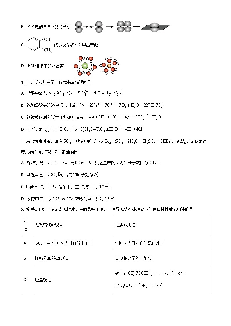贵州省六校2024-2025学年高三下学期3月联考化学试题（原卷版+解析版）第2页