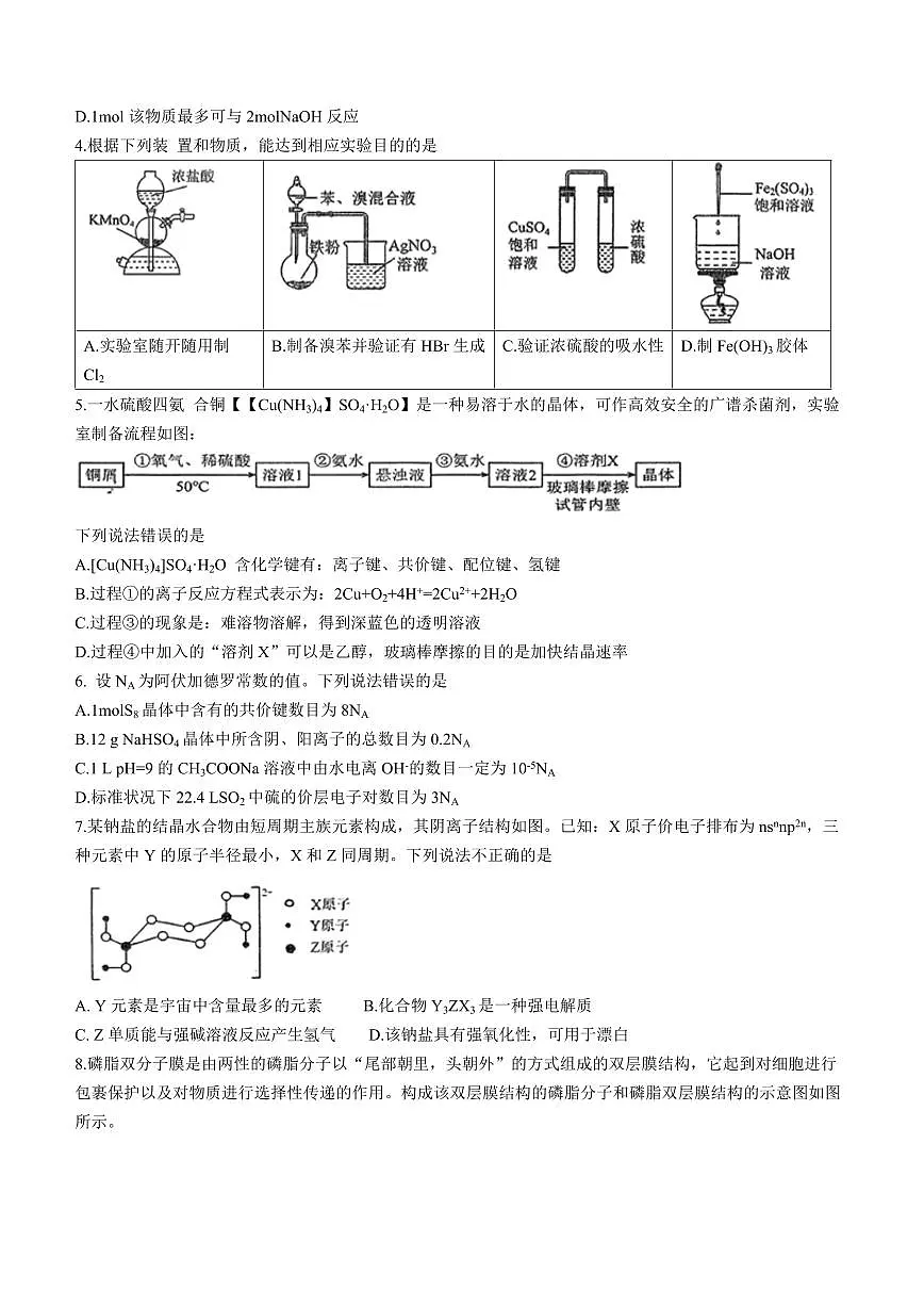 2024届湖北省宜荆荆恩高三上学期12月联考-化学试题（含答案）第2页