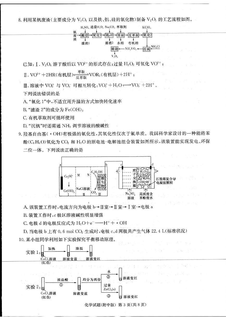 2024届湖南师大附中高三下学期模拟（二）-化学试卷（含答案）第3页
