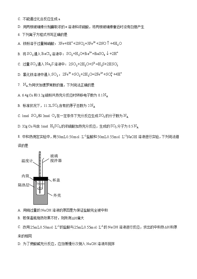 天省实验学校2023-2024学年高一下学期5月期中考试化学试题（原卷版）第3页