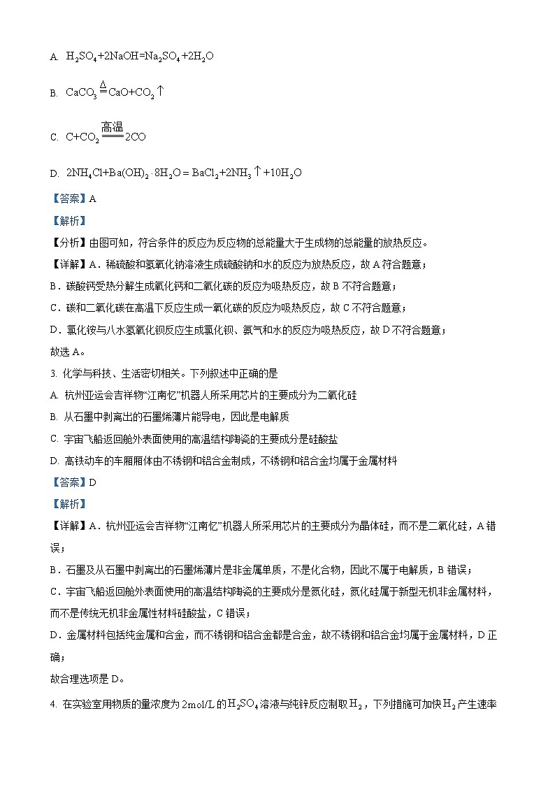 广东省广州市广东番禺中学2023-2024学年高一下学期期中考试化学试题（解析版）第2页