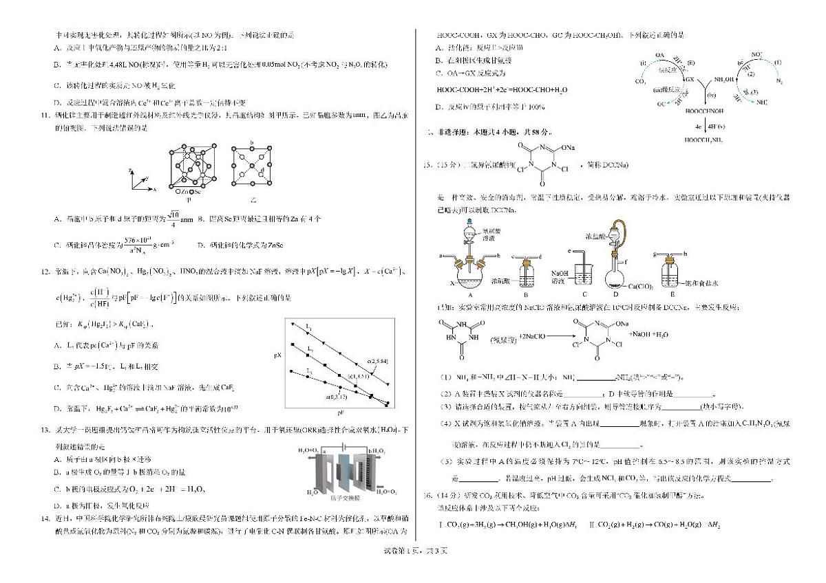 2025届广西钦州市示范性高中高三上学期开学考试化学试题+答案第2页