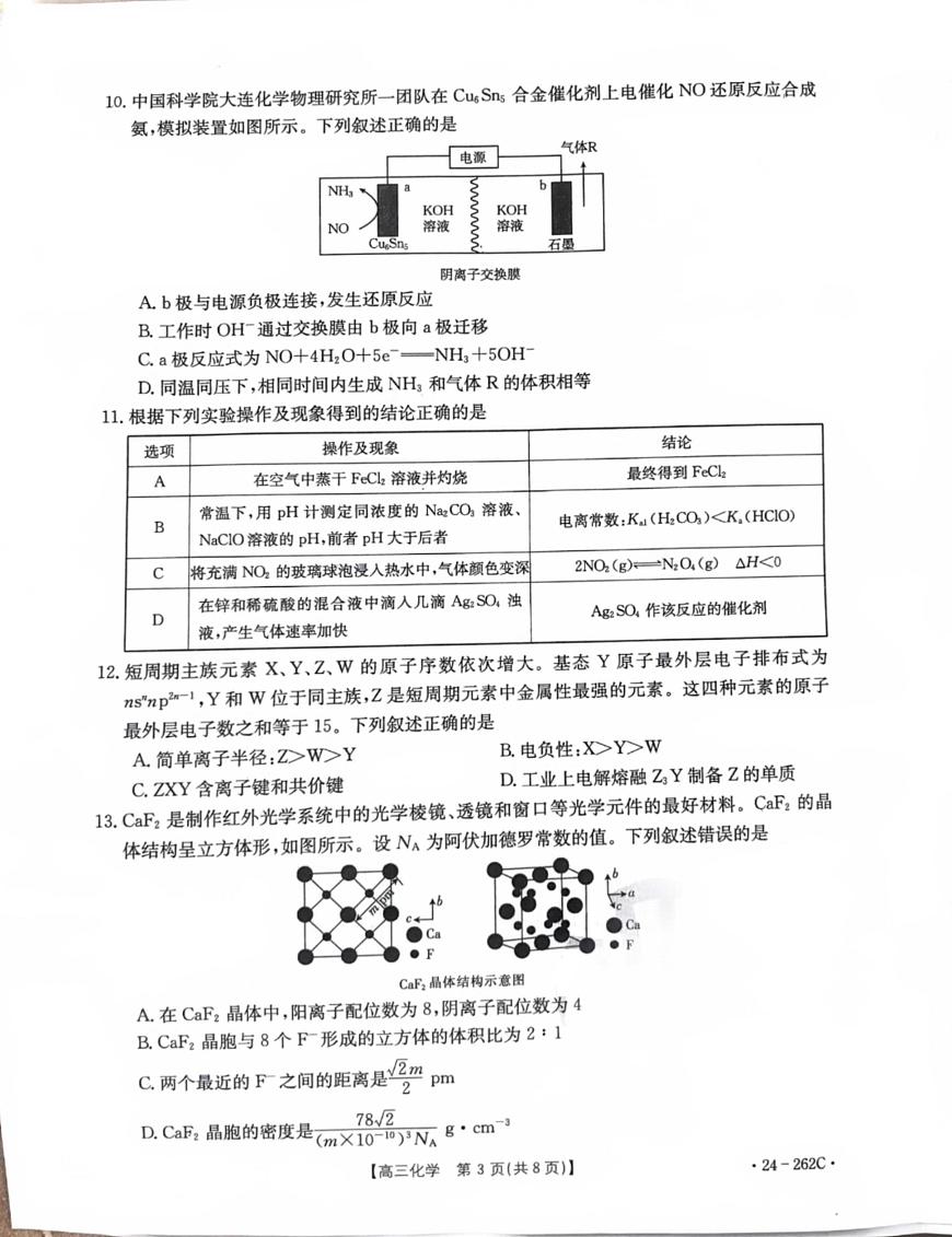 2024届辽宁高三上学期联考（12月）-化学试题（含答案）第3页