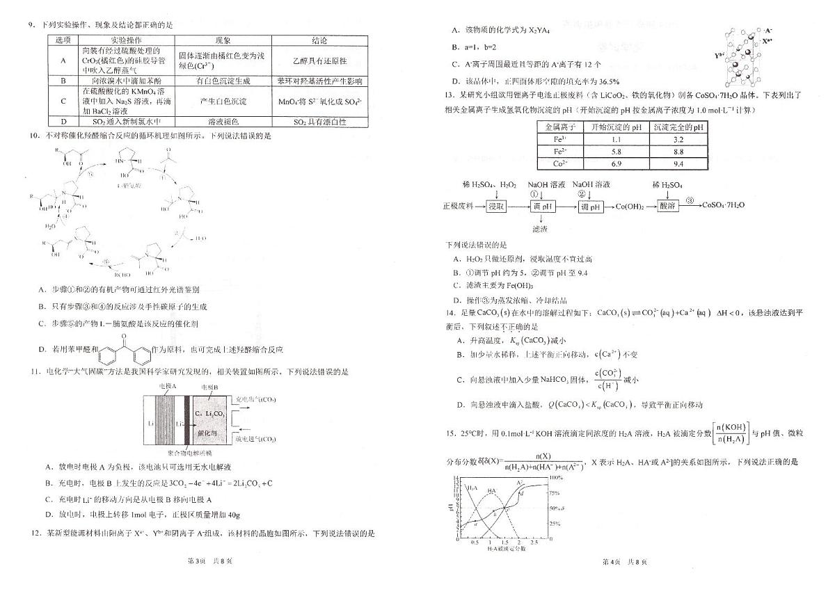2024届辽宁省实验中学高三五模-化学试卷（含答案）第2页