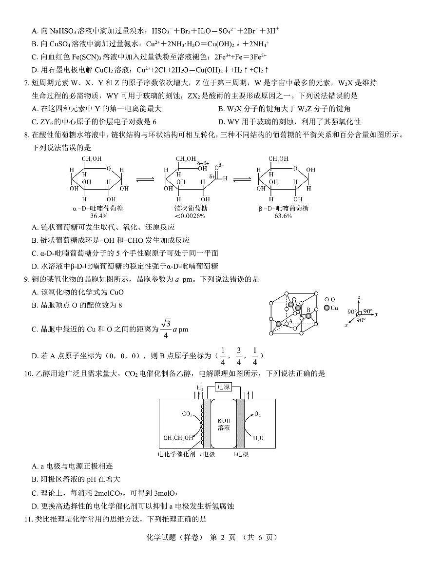 2025届高考仿真模拟卷 化学（样卷）.pdf第2页
