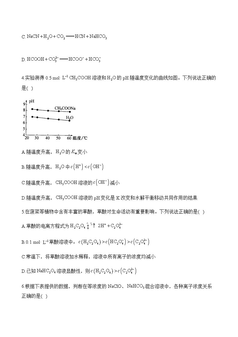 专题一0 水溶液中的离子平衡（练基础）——高考化学二轮复习讲练测合集第2页