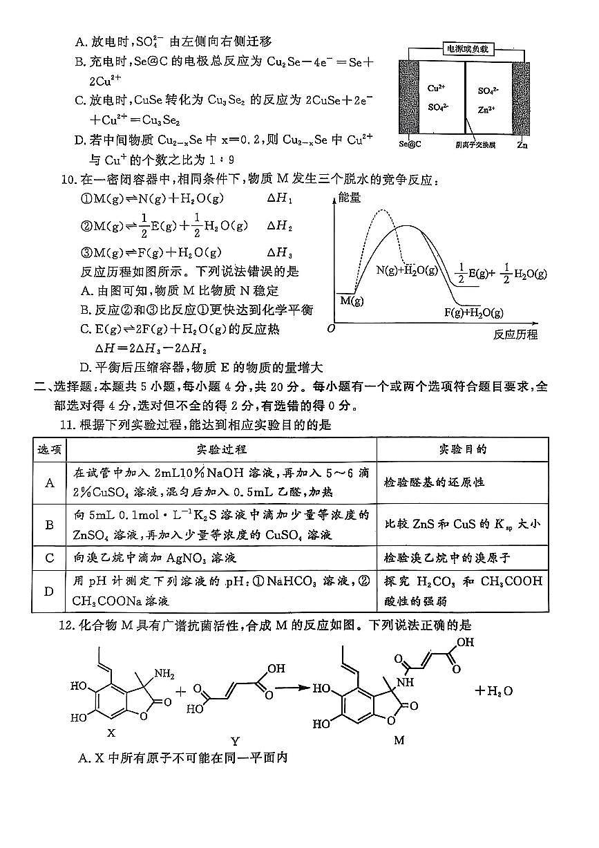 山东省潍坊市2024-2025学年高三上学期1月期末 化学试卷（含答案）第3页