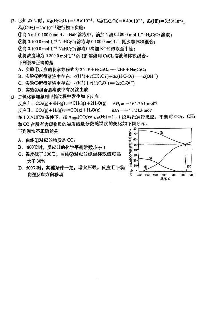 江苏南通市如皋市2025届高三下学期4月适应性考试（二）（如皋2.5摸）化学试题+答案第3页