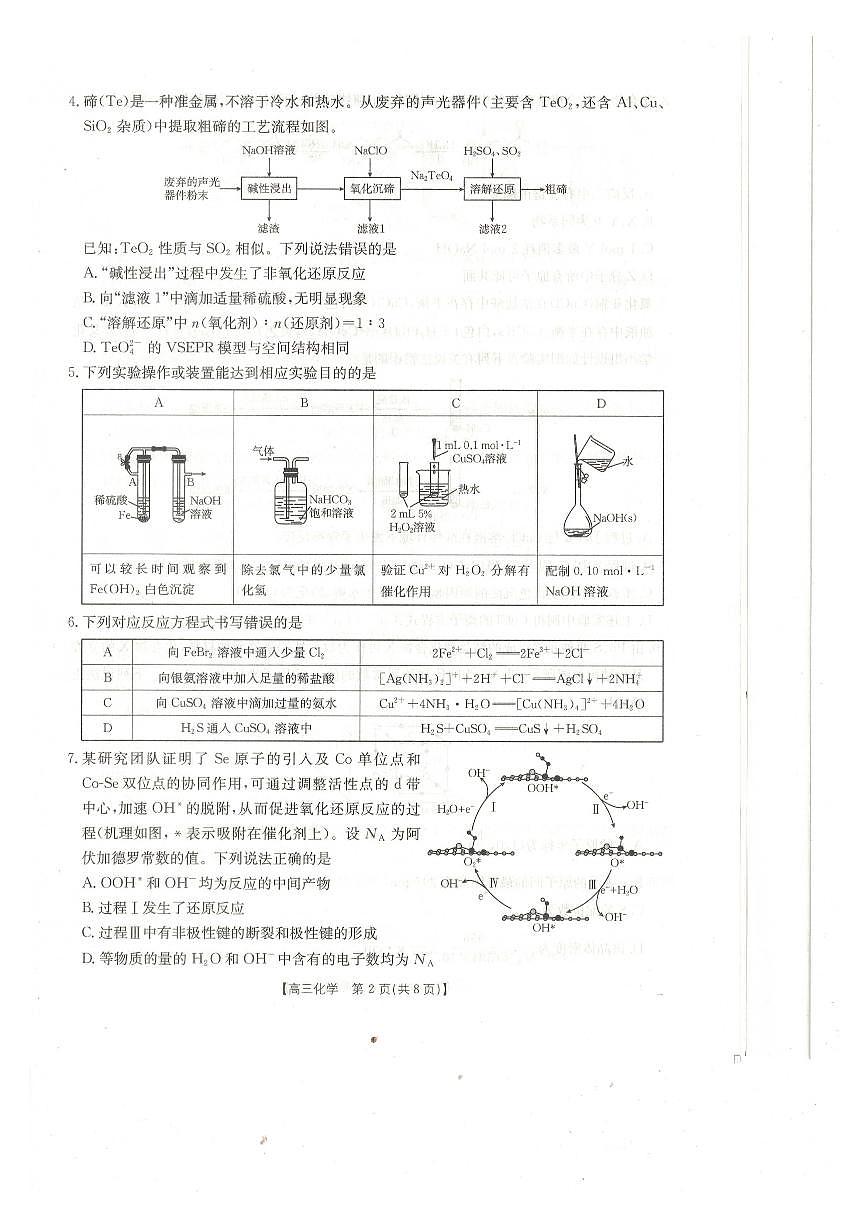 广西桂林市2024-2025学年高三下学期开学质量检测化学试卷（含答案）第2页