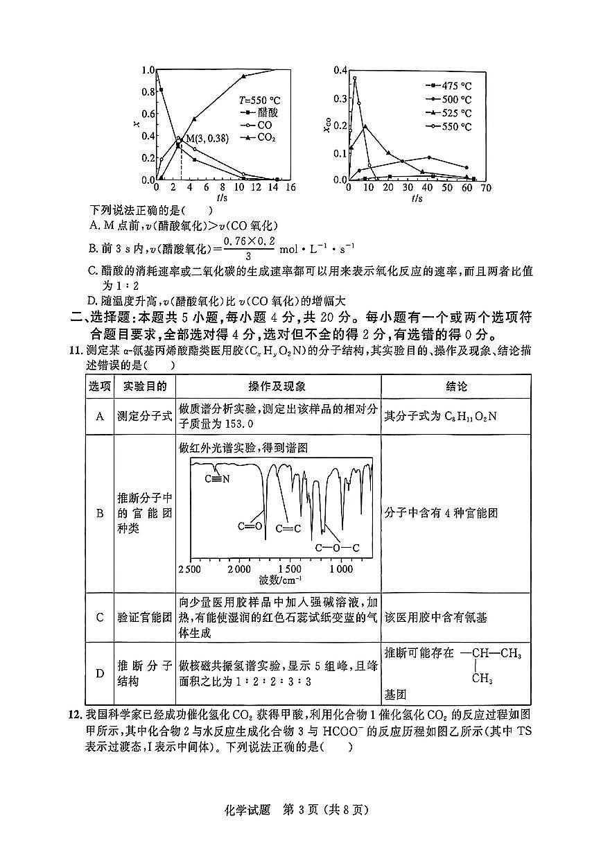 山东省大教育山东联盟2025届高三下学期4月考第二次质检-化学试题+答案第3页