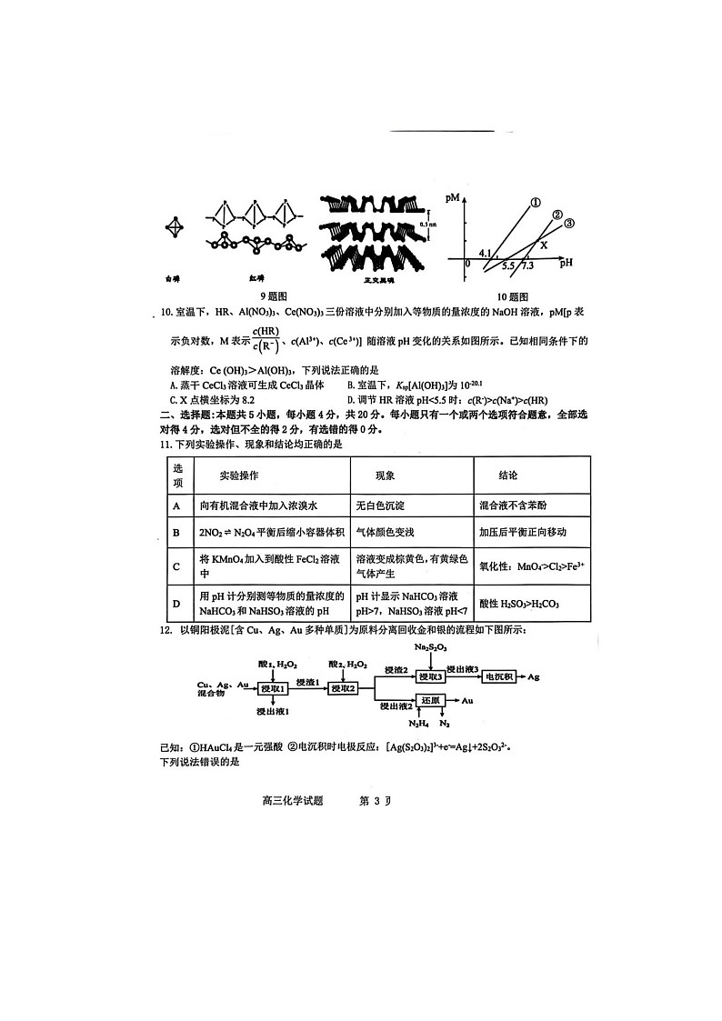 山东省2025届高三4月名校校际联合检测化学试卷含答案第3页