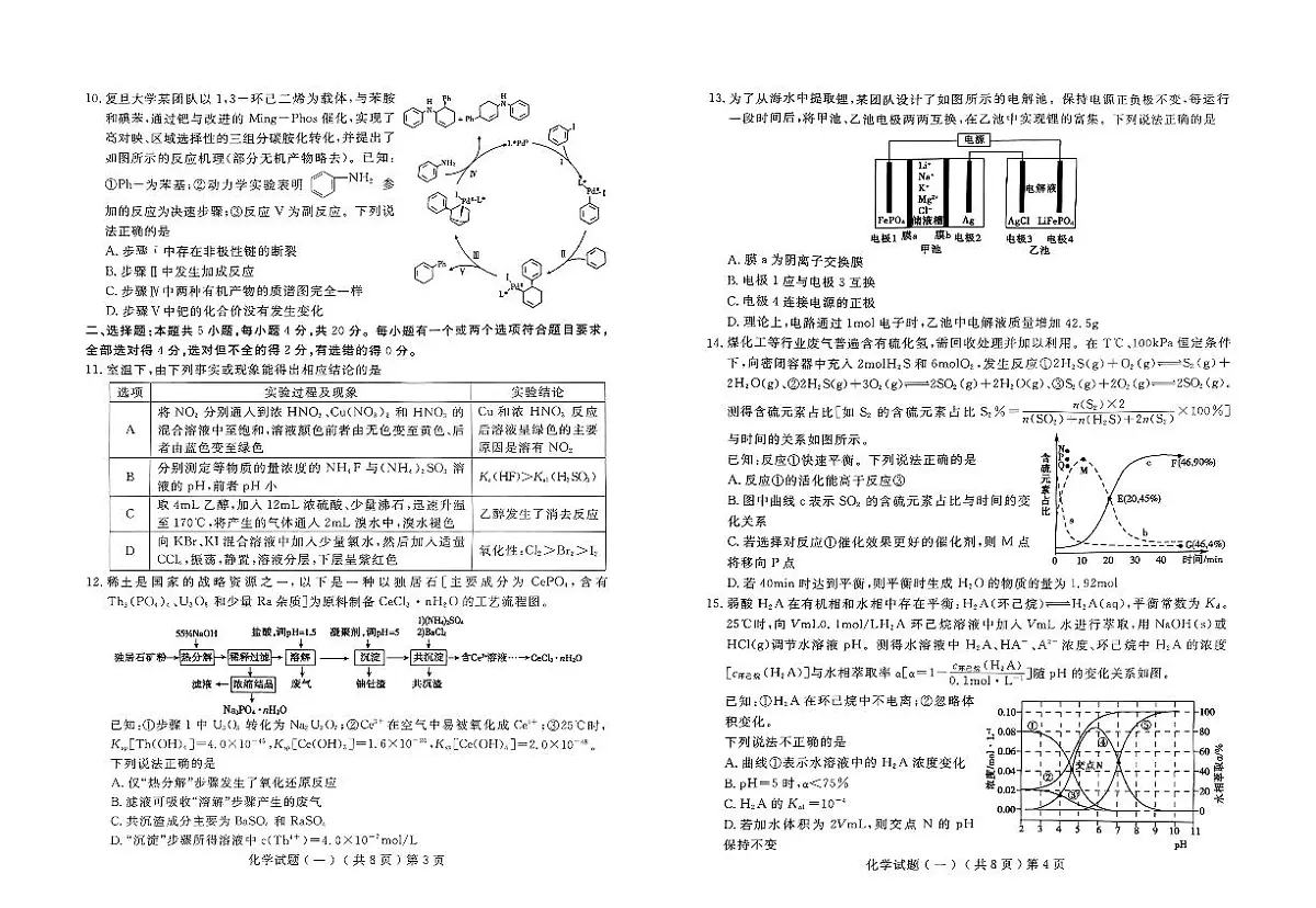 山东省聊城市2025年普通高中学业水平等级考试模拟卷化学试卷（含答案）第2页