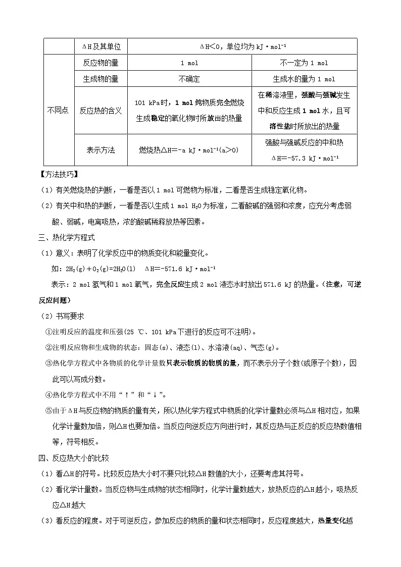 人教版（2019）高中化学选择性必修1期末复习知识点考点提纲 学案第3页