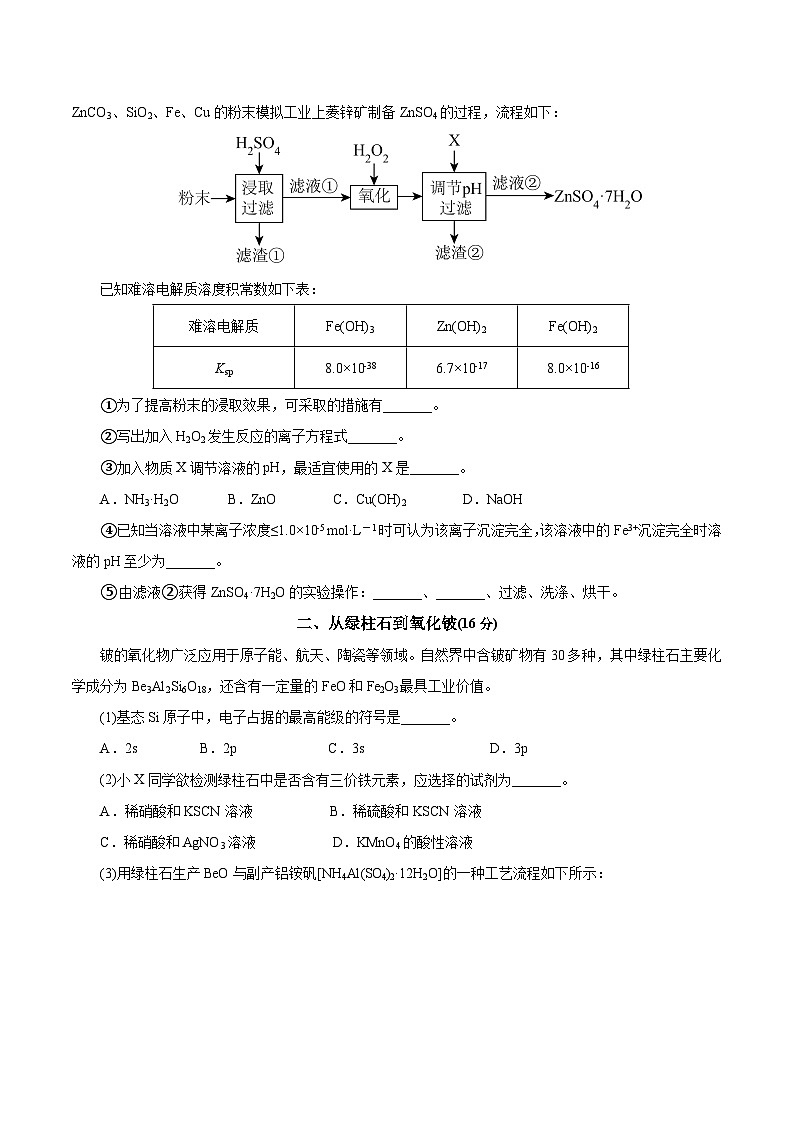 2025年高考第三次模拟考试卷：化学（上海卷）（考试版）第2页