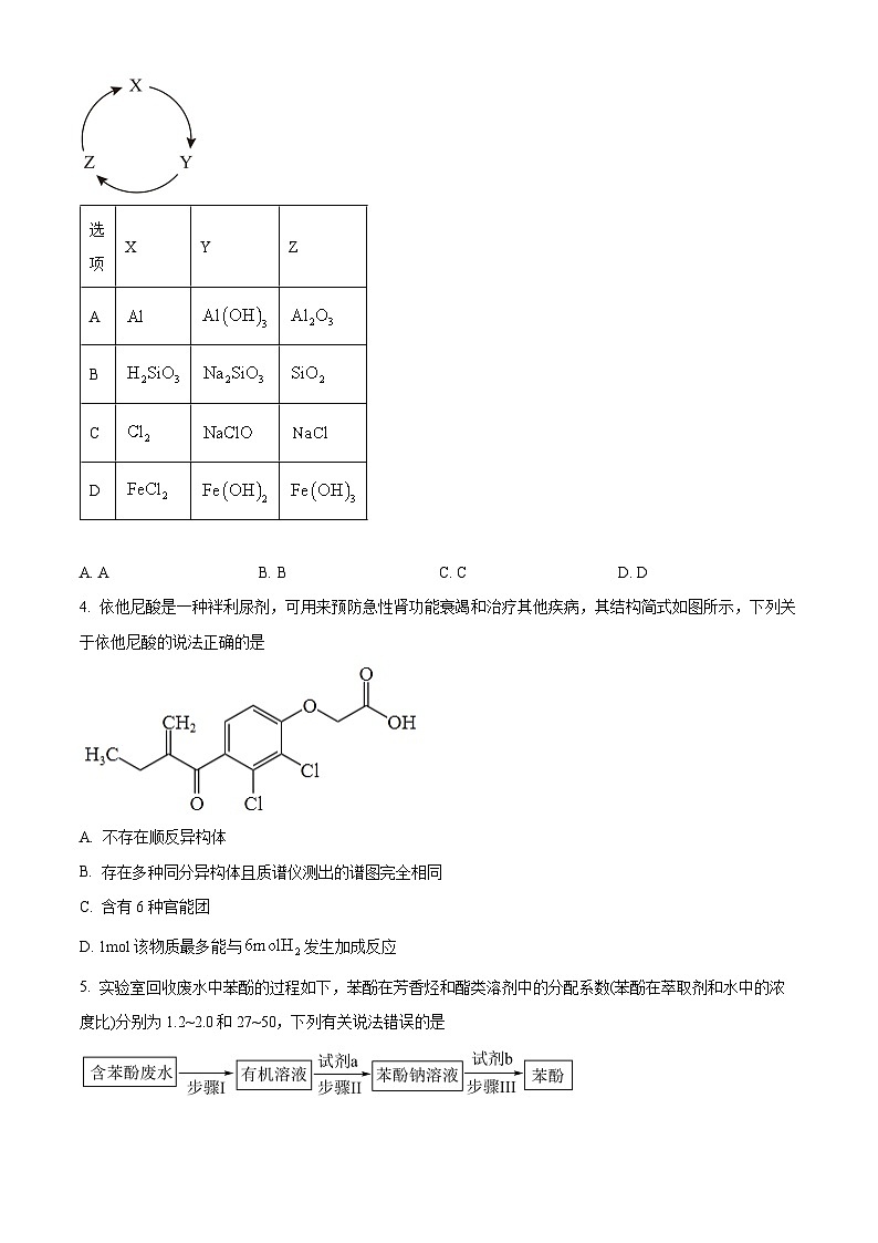 安徽省皖北协作体2025届高三下学期一模考试 化学试题 （原卷版）第2页