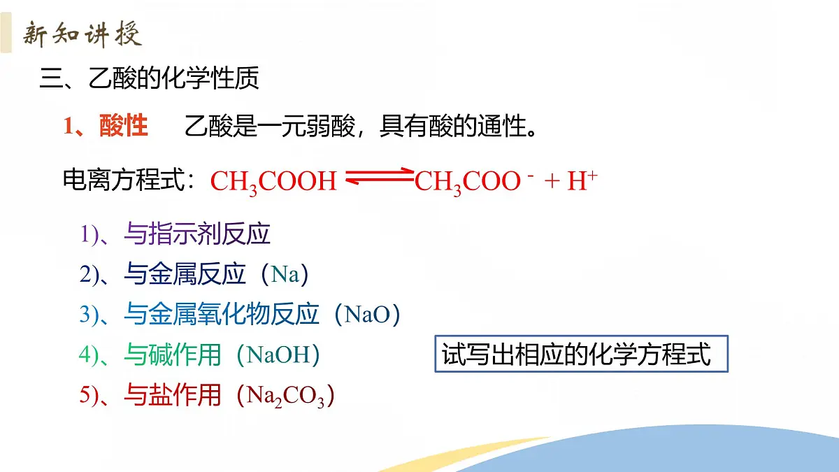 高中化学 人教版必修2 7.3 课时3 乙酸 课件第8页