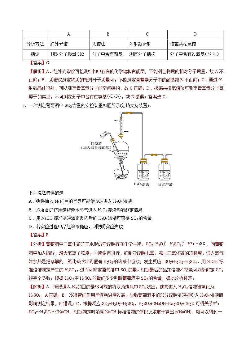 2025年高考第二次模拟考试卷：化学（湖北卷）（解析版）第2页